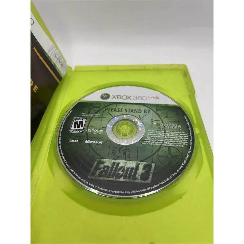 Fallout 3 (Microsoft Xbox 360, 2008) Complete with Manual